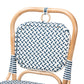 Baxton Studio bali & pari Luciana Modern French Blue and White Weaving Natural Rattan Bistro Chair | Dining Chairs | Modishstore - 6