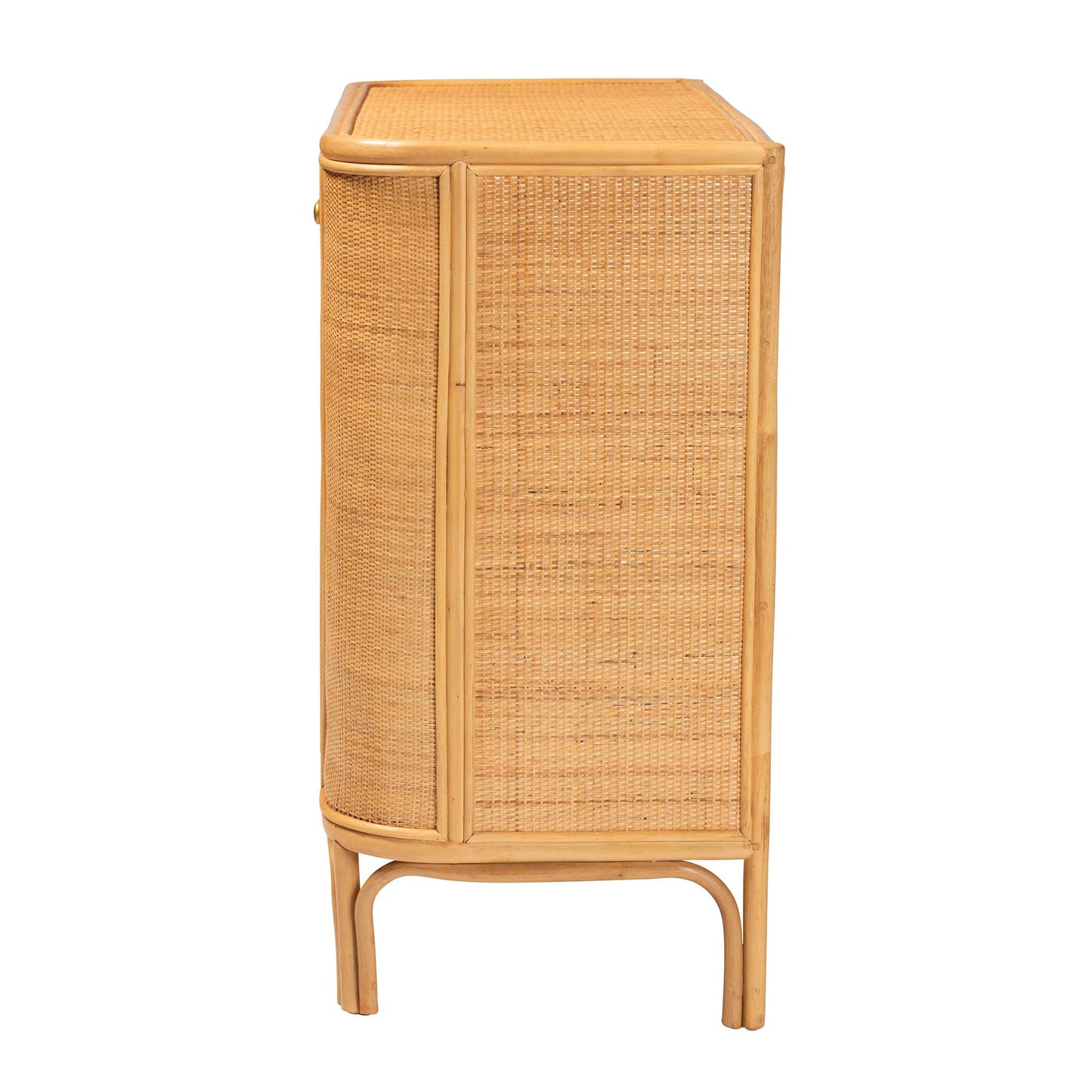 Baxton Studio bali & pari Serissa Modern Bohemian Natural Brown Rattan 2-Door Storage Cabinet | Cabinets | Modishstore - 5