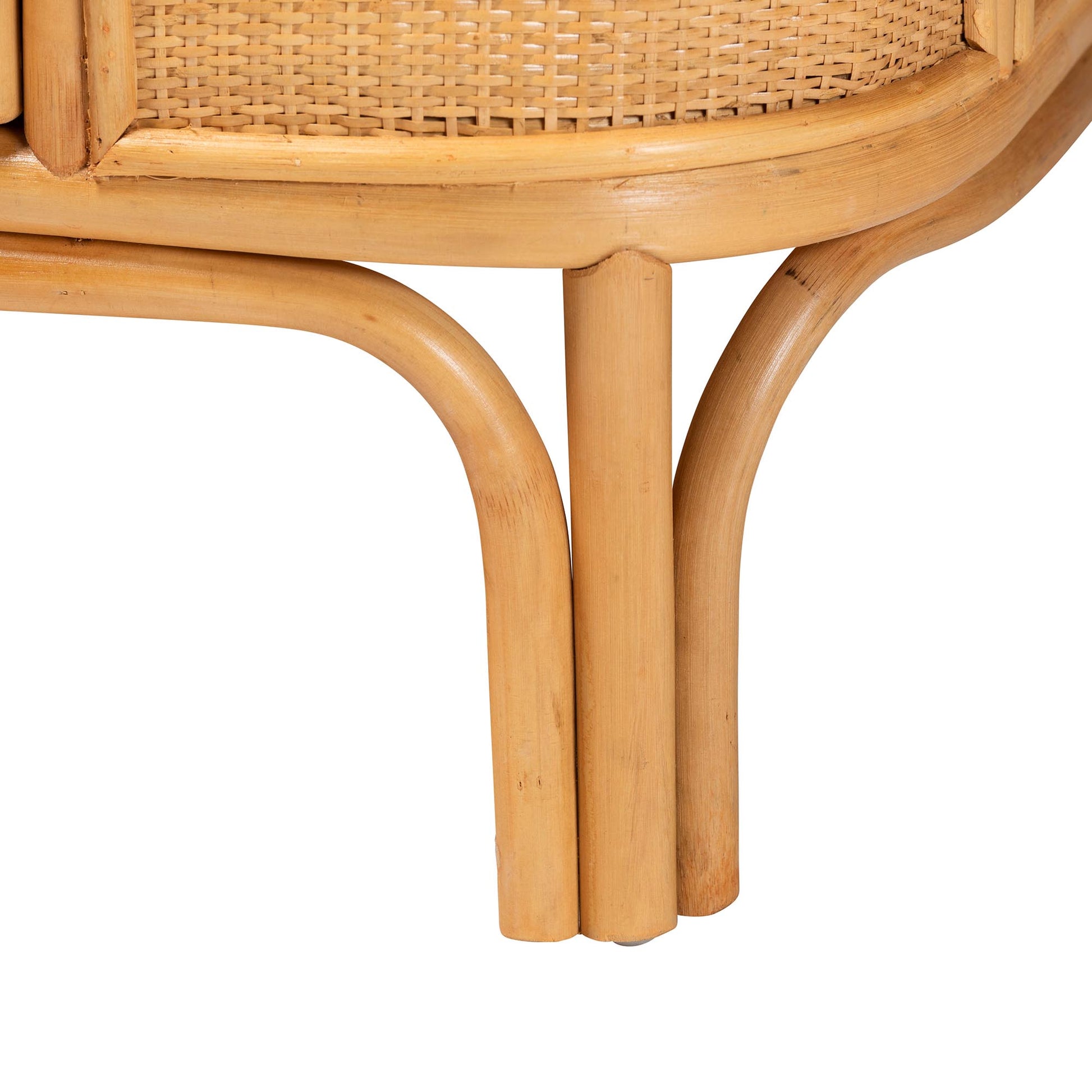 Baxton Studio bali & pari Serissa Modern Bohemian Natural Brown Rattan 2-Door Storage Cabinet | Cabinets | Modishstore - 7