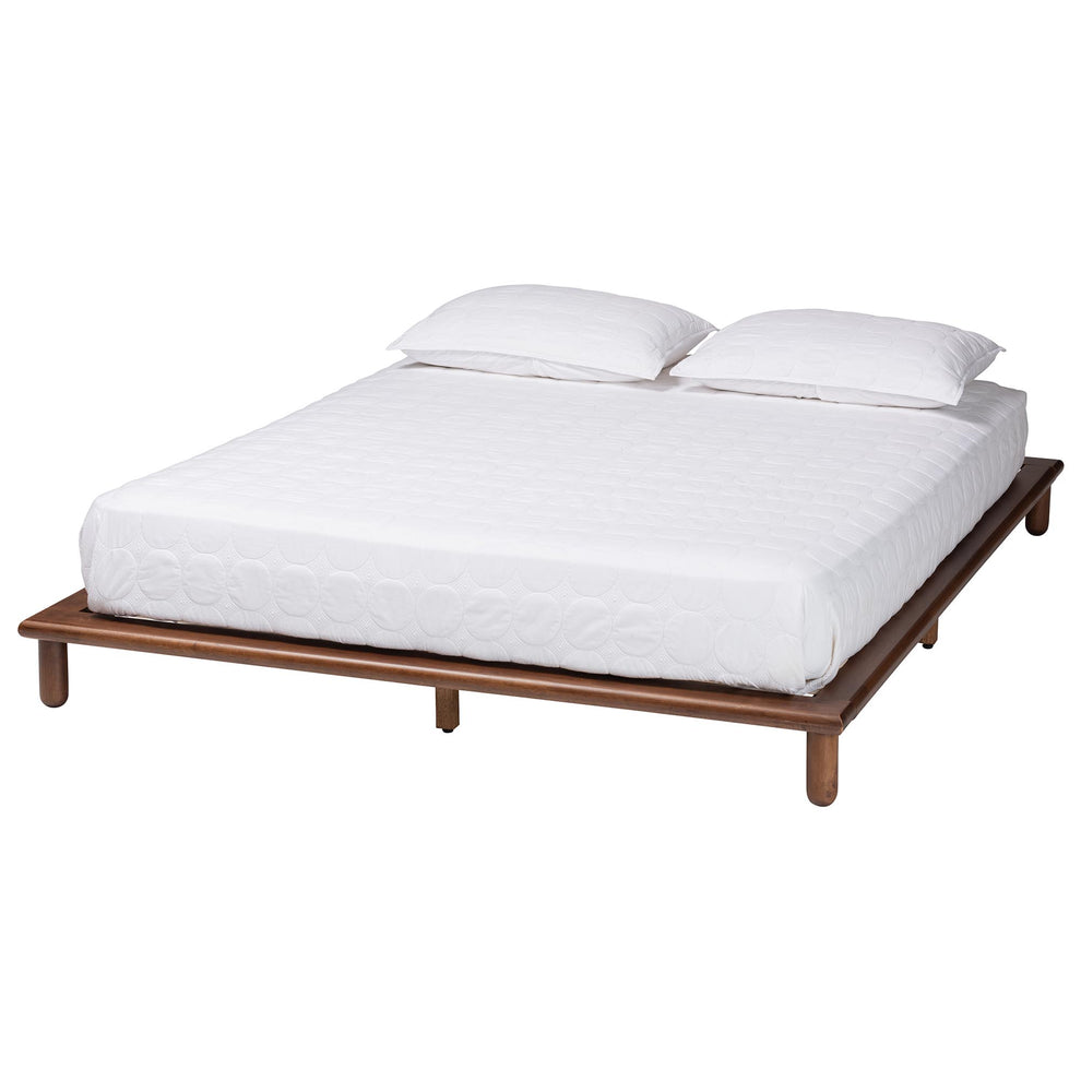 Baxton Studio Alivia Mid-Century Modern Walnut Brown Finished Wood Queen Size Bed Frame | Beds | Modishstore - 2