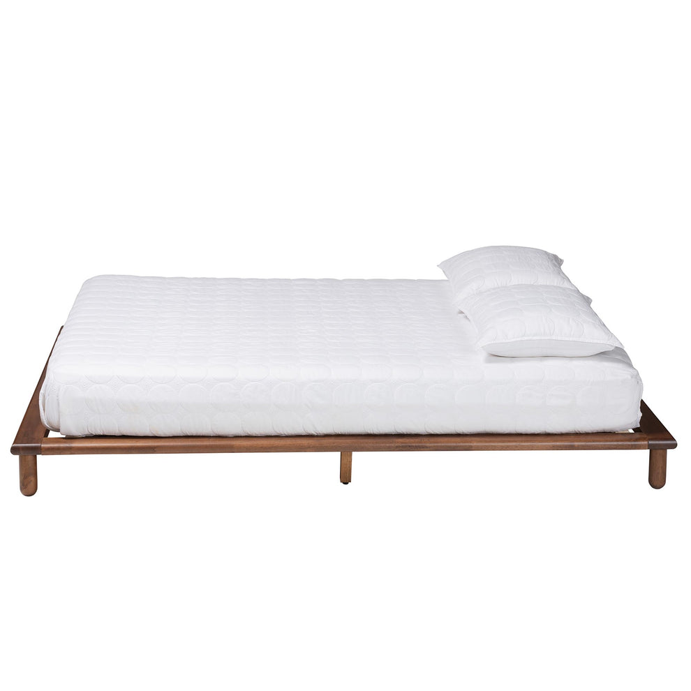 Baxton Studio Alivia Mid-Century Modern Walnut Brown Finished Wood King Size Bed Frame | Beds | Modishstore - 5
