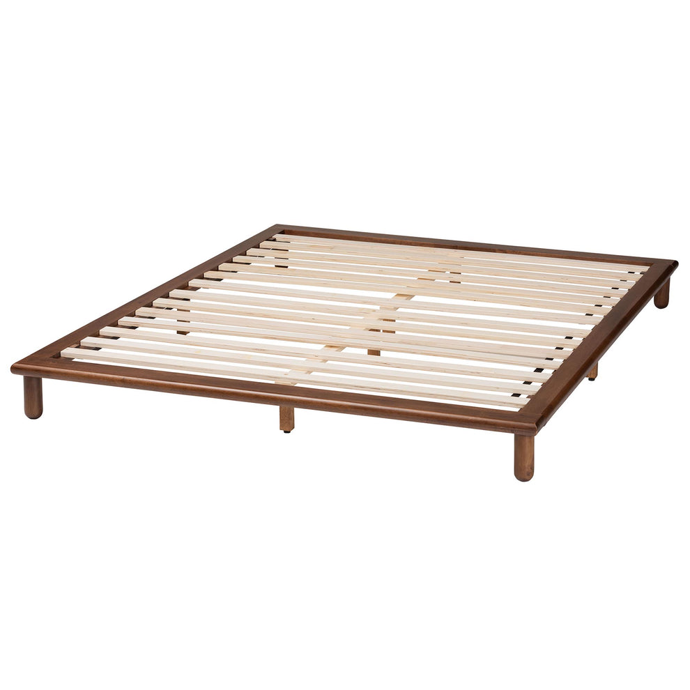 Baxton Studio Alivia Mid-Century Modern Walnut Brown Finished Wood Queen Size Bed Frame | Beds | Modishstore - 4