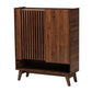 Baxton Studio Paricia Mid-Century Modern Walnut Brown Finished Wood Shoe Cabinet | Cabinets | Modishstore - 2