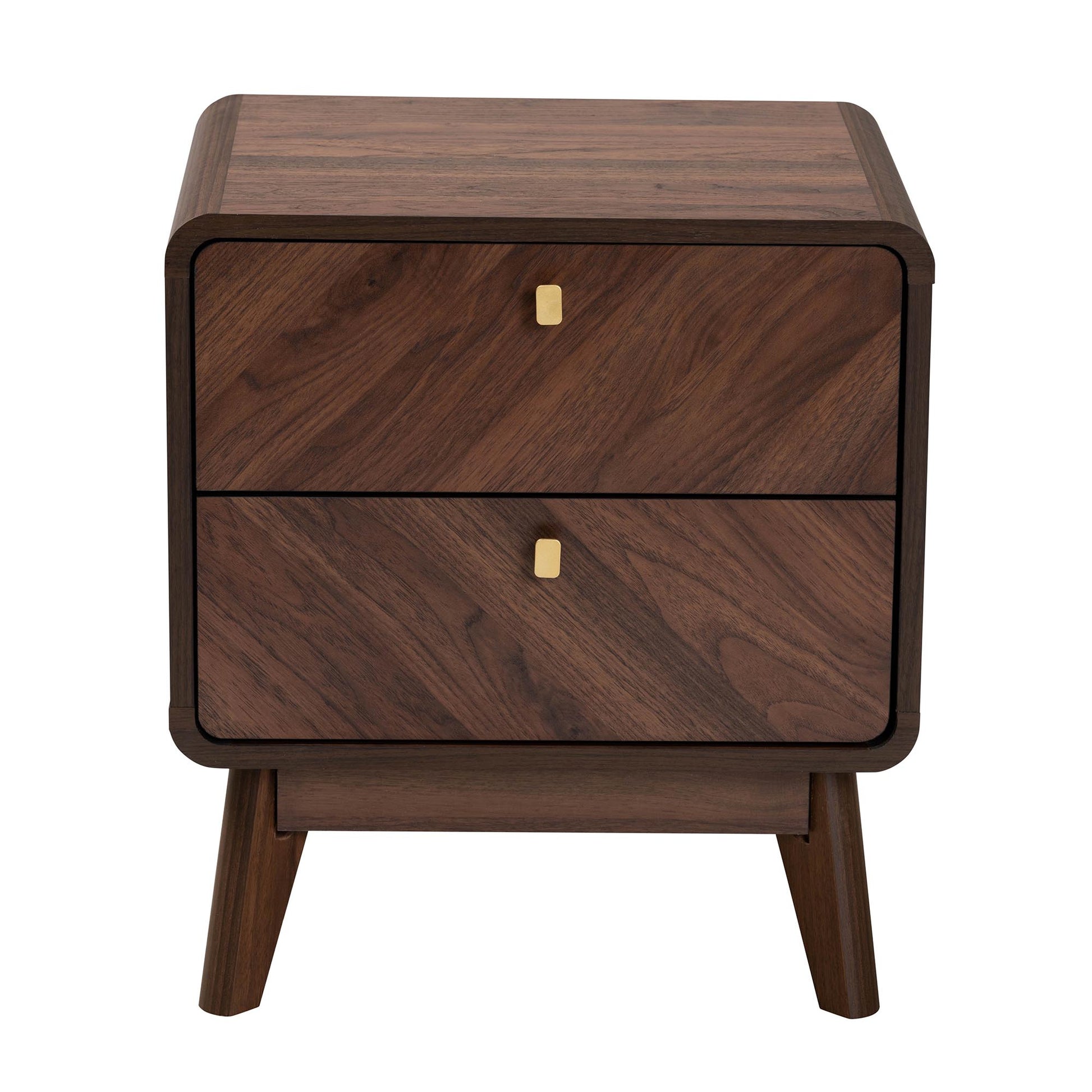 Baxton Studio Markell Mid-Century Transitional Walnut Brown Finished Wood 2-Drawer Nightstand | Nightstands | Modishstore - 4