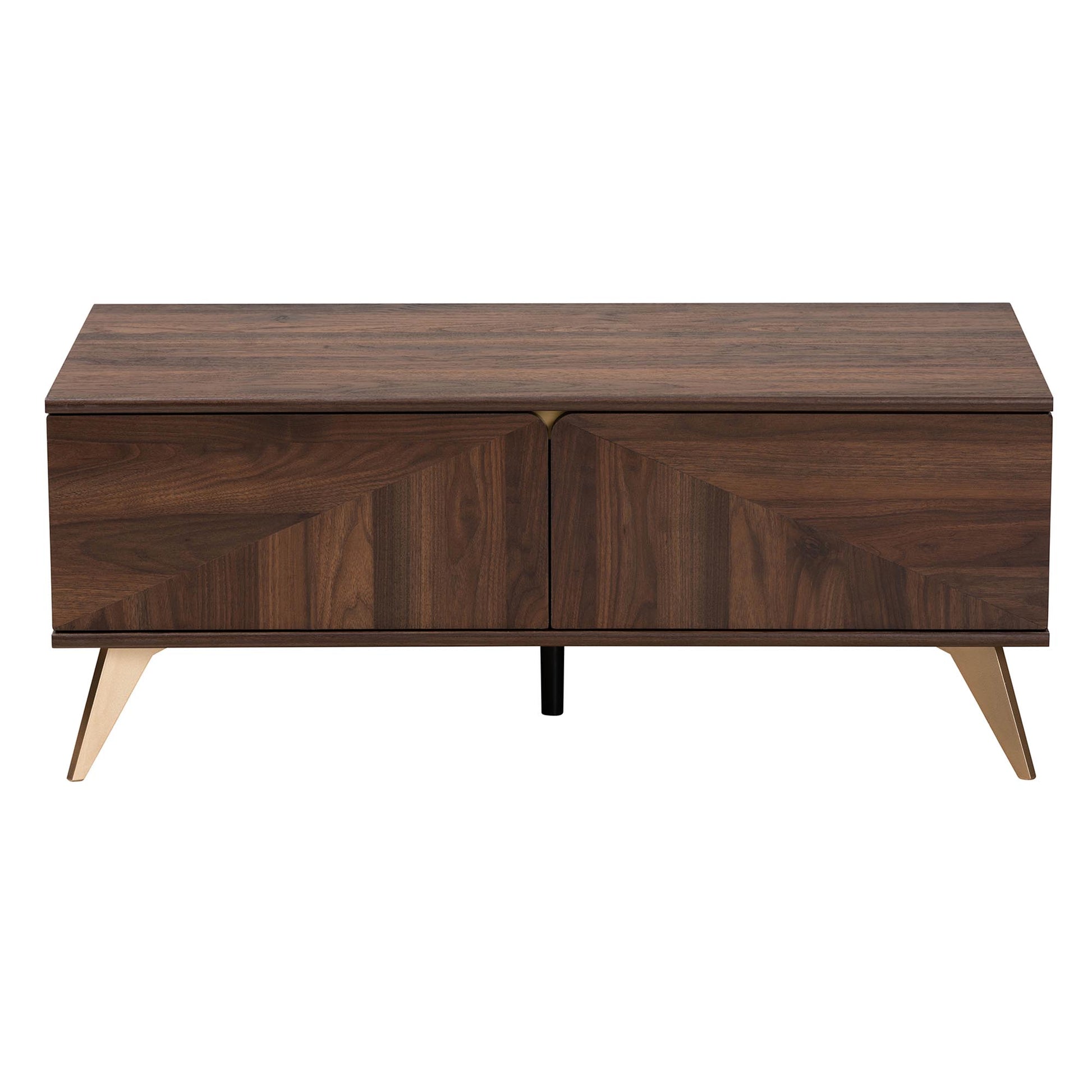 Baxton Studio Graceland Mid-Century Modern Transitional Walnut Brown Finished Wood 2-Drawer Coffee Table | Coffee Tables | Modishstore - 7