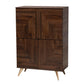 Baxton Studio Graceland Mid-Century Modern Transitional Walnut Brown Finished Wood Shoe Cabinet | Cabinets | Modishstore - 2