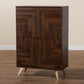 Baxton Studio Graceland Mid-Century Modern Transitional Walnut Brown Finished Wood Shoe Cabinet | Cabinets | Modishstore - 10