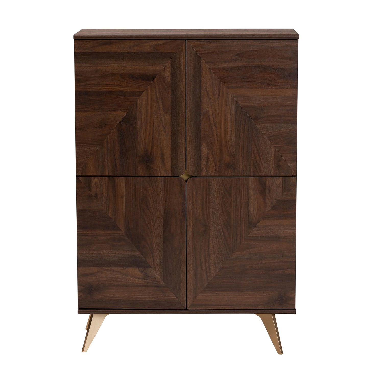 Baxton Studio Graceland Mid-Century Modern Transitional Walnut Brown Finished Wood Shoe Cabinet | Cabinets | Modishstore - 4