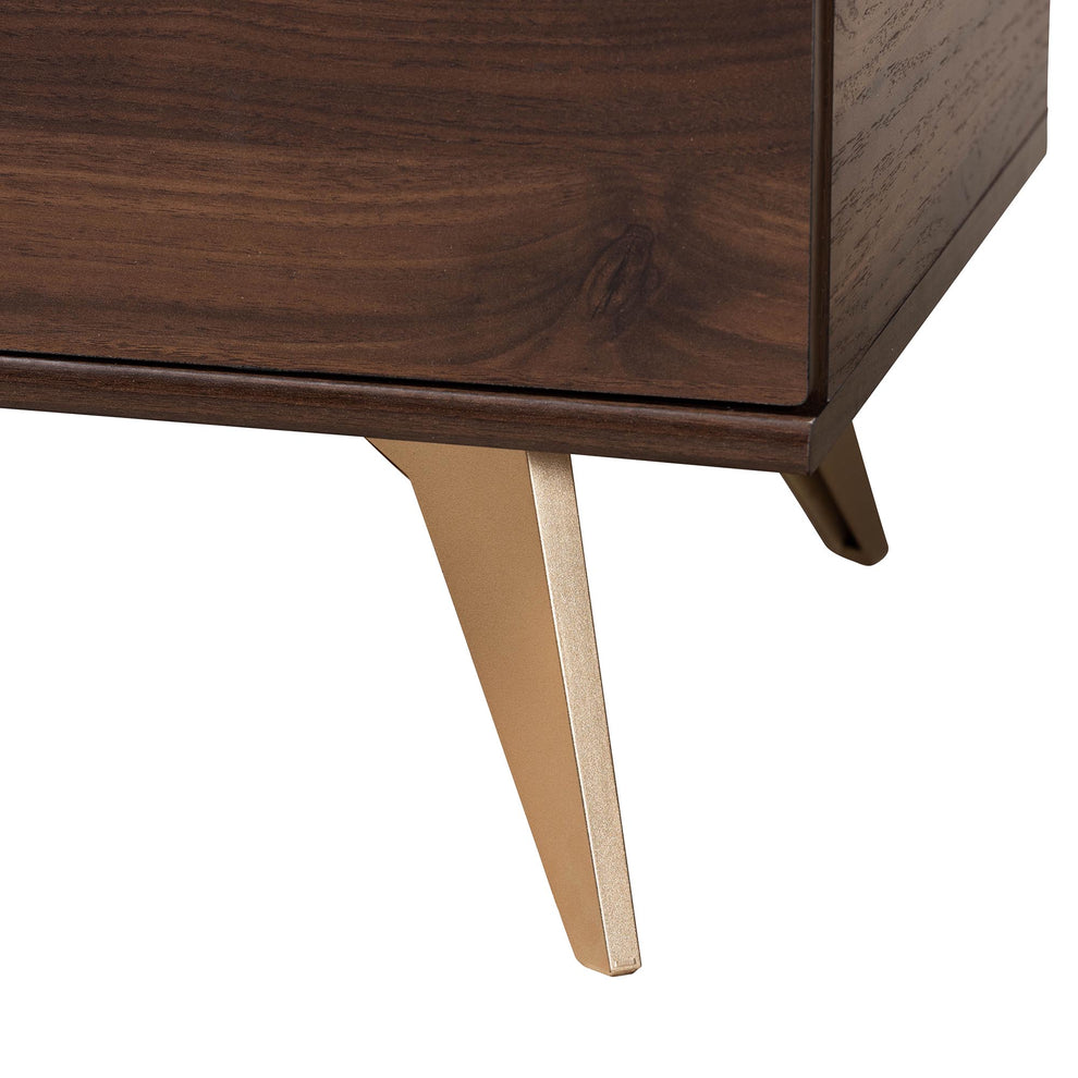 Baxton Studio Graceland Mid-Century Modern Transitional Walnut Brown Finished Wood Shoe Cabinet | Cabinets | Modishstore - 7
