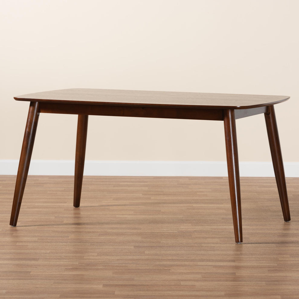 Baxton Studio Flora Mid-Century Modern Black Finished Wood Dining Table | Dining Tables | Modishstore - 27
