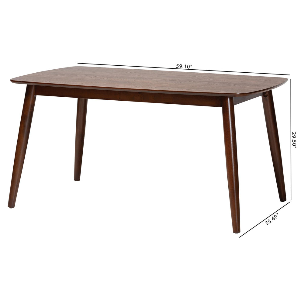 Baxton Studio Flora Mid-Century Modern Black Finished Wood Dining Table | Dining Tables | Modishstore - 26