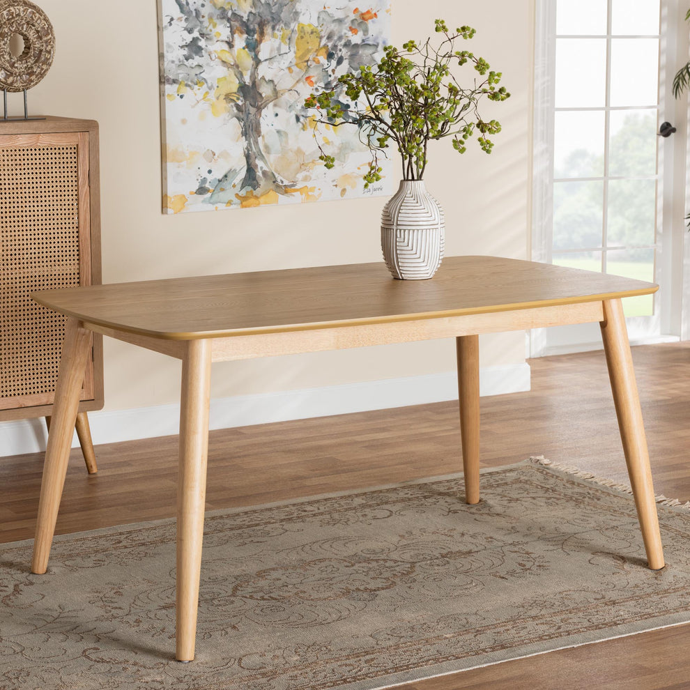 Baxton Studio Flora Mid-Century Modern Black Finished Wood Dining Table | Dining Tables | Modishstore - 10
