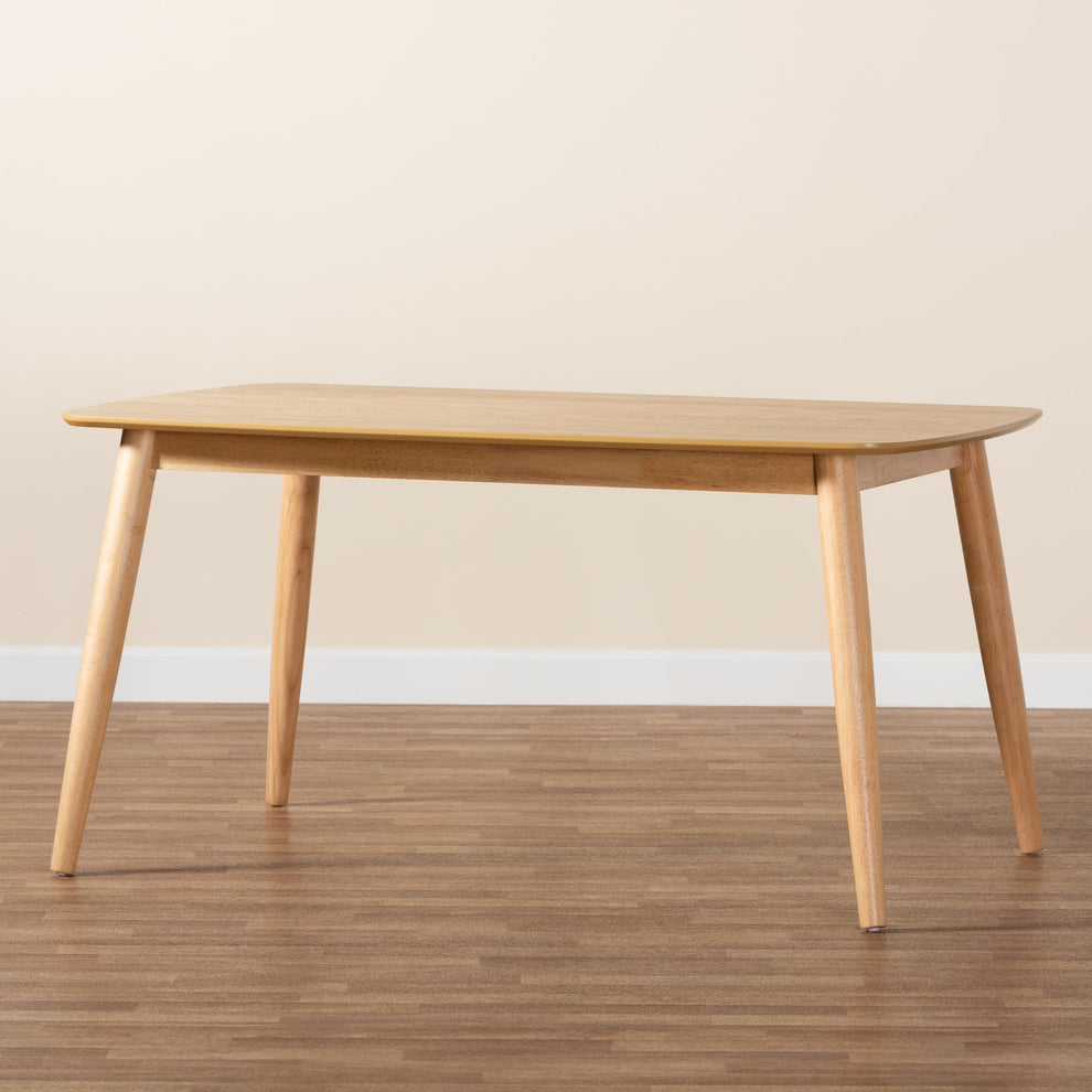 Baxton Studio Flora Mid-Century Modern Black Finished Wood Dining Table | Dining Tables | Modishstore - 18