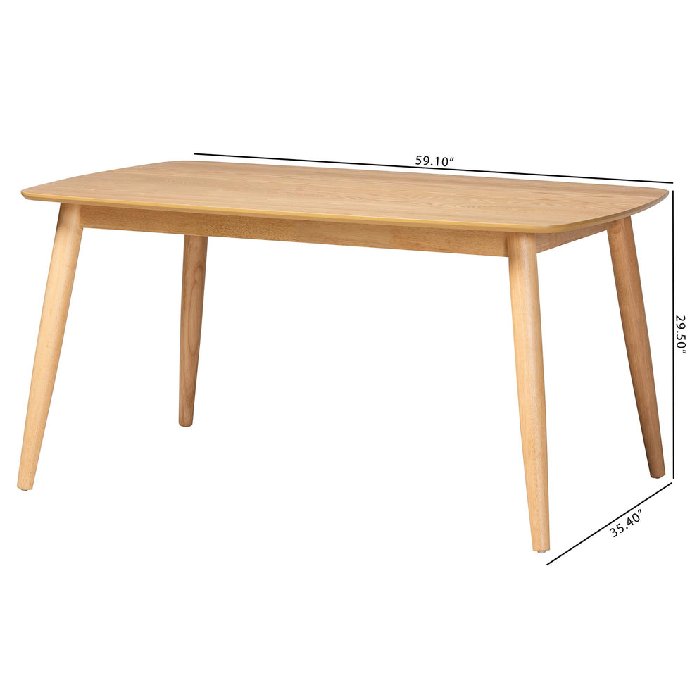 Baxton Studio Flora Mid-Century Modern Black Finished Wood Dining Table | Dining Tables | Modishstore - 17