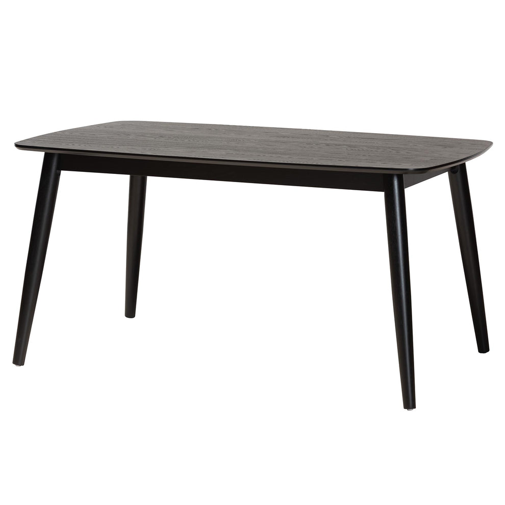 Baxton Studio Flora Mid-Century Modern Black Finished Wood Dining Table | Dining Tables | Modishstore - 2