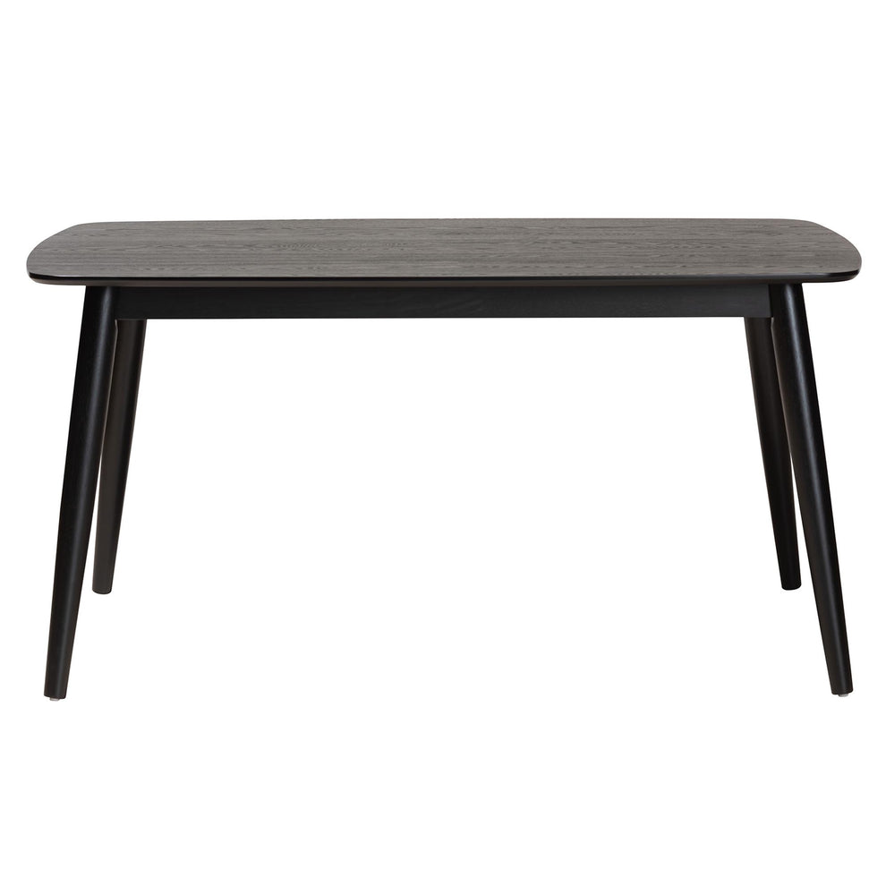Baxton Studio Flora Mid-Century Modern Black Finished Wood Dining Table | Dining Tables | Modishstore - 3