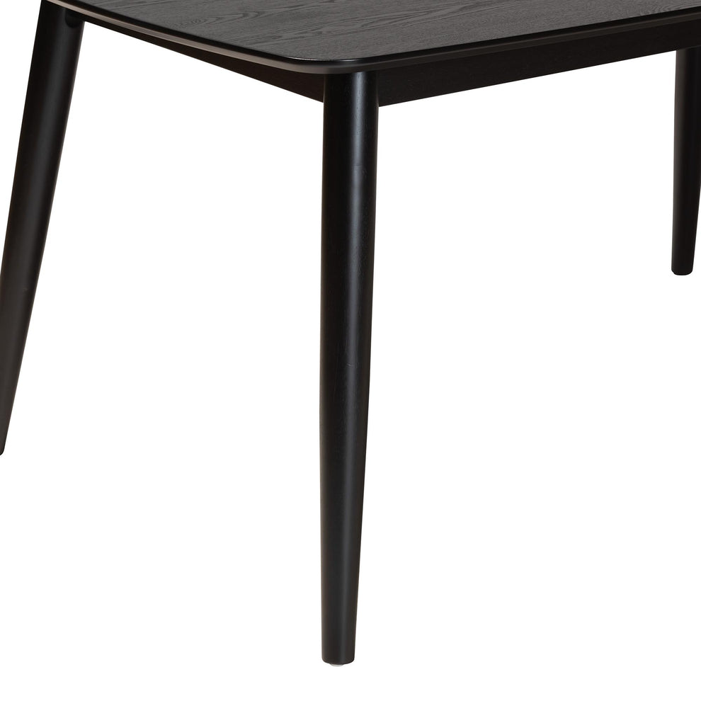 Baxton Studio Flora Mid-Century Modern Black Finished Wood Dining Table | Dining Tables | Modishstore - 5