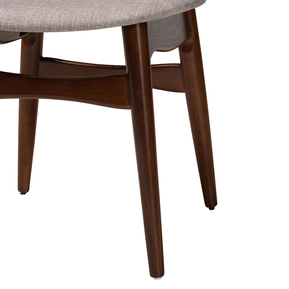 Baxton Studio Tarana Mid-Century Modern Grey Fabric and Walnut Brown Finished Wood 7-Piece Dining Set | Dining Sets | Modishstore - 9