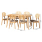 Baxton Studio Darrion Mid-Century Modern Grey Fabric and Natural Oak Finished Wood 7-Piece Dining Set | Dining Sets | Modishstore - 10