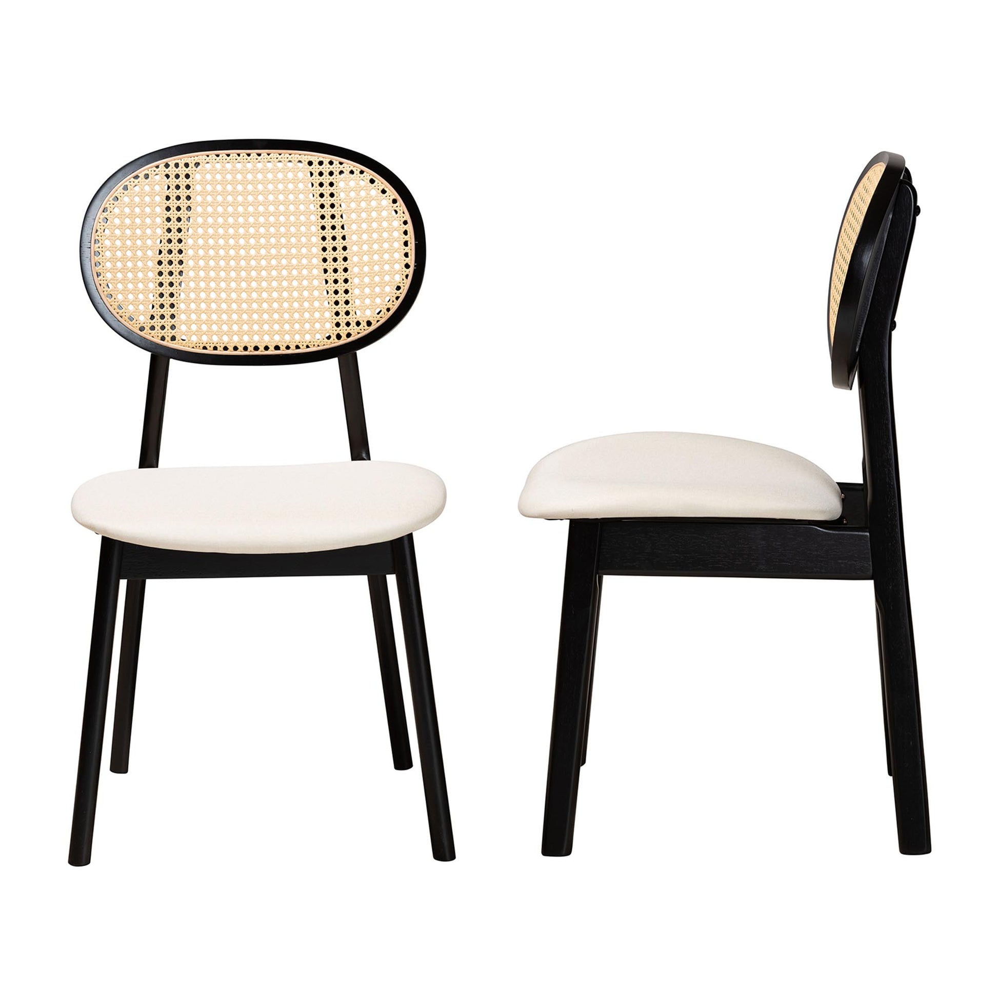 Baxton Studio Darrion Mid-Century Modern Grey Fabric and Natural Oak Finished Wood 2-Piece Dining Chair Set | Dining Chairs | Modishstore - 13