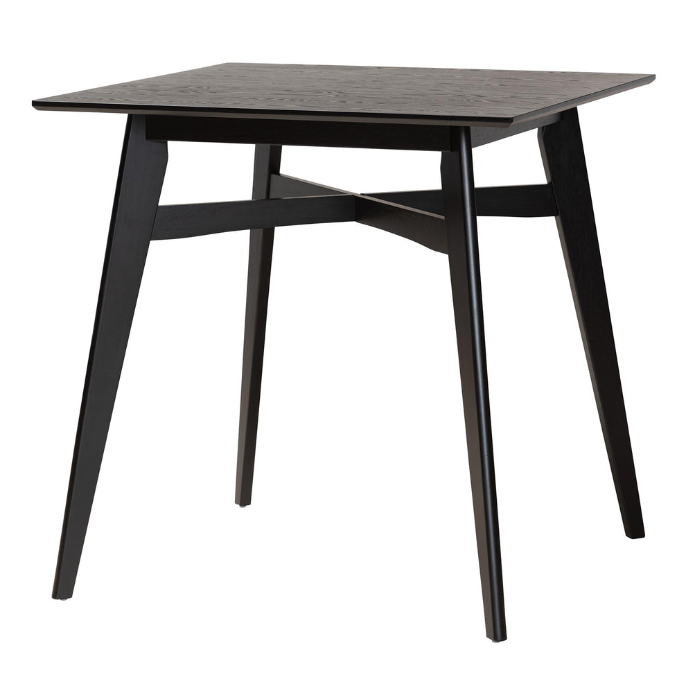 Baxton Studio Dannon Mid-Century Modern Cream Fabric and Black Finished Wood 5-Piece Pub Set | Bar Stools & Table | Modishstore - 6