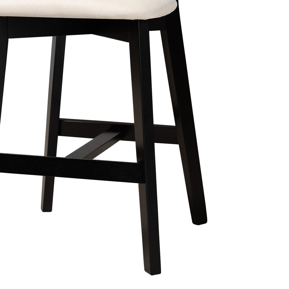 Baxton Studio Dannell Mid-Century Modern Grey Fabric and Walnut Brown Finished Wood 2-Piece Counter Stool Set | Counter Stools | Modishstore - 15
