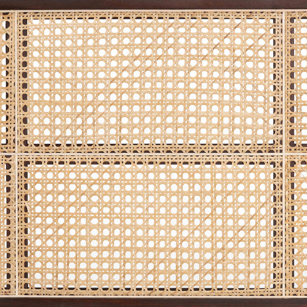 Baxton Studio bali & pari Lainer Modern Bohemian Black Finished Bayur Wood and Natural Bamboo Queen Size Headboard | Headboards | Modishstore - 13