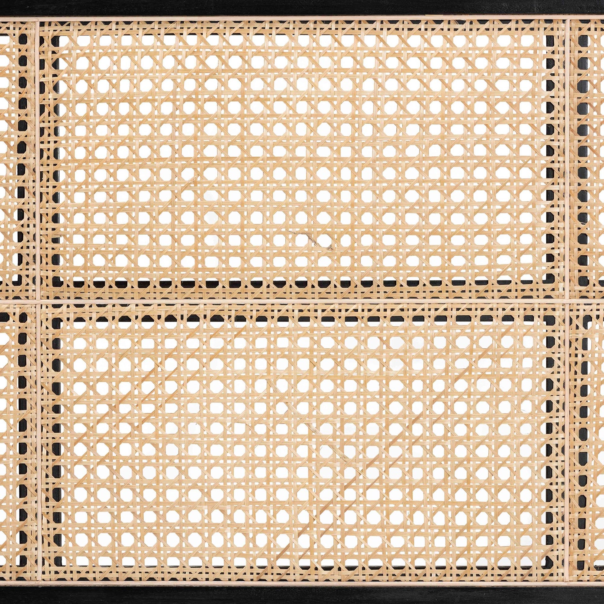 Baxton Studio bali & pari Lainer Modern Bohemian Black Finished Bayur Wood and Natural Bamboo Queen Size Headboard | Headboards | Modishstore - 5