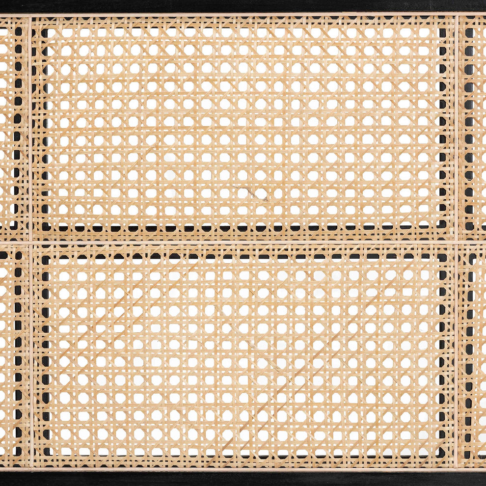 Baxton Studio bali & pari Lainer Modern Bohemian Black Finished Bayur Wood and Natural Bamboo Queen Size Headboard | Headboards | Modishstore - 5