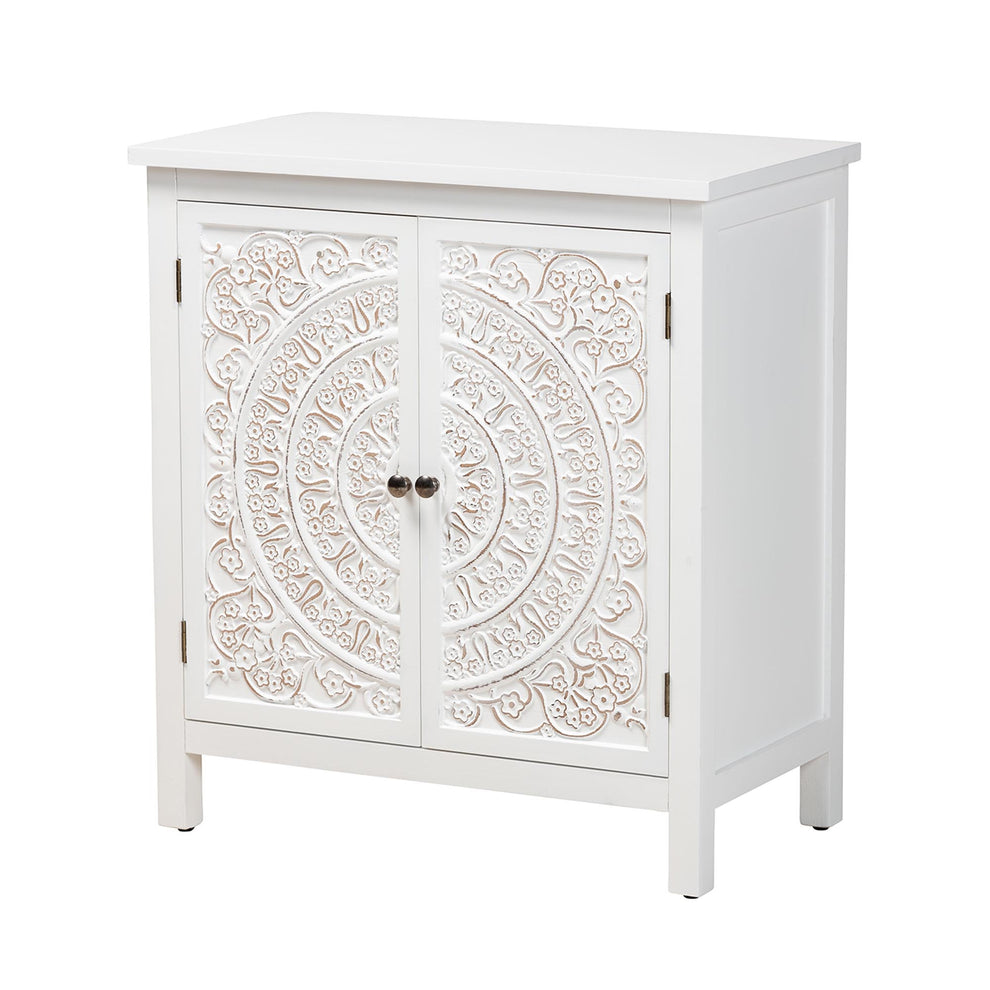 Baxton Studio Yelena Classic and Traditional White Finished Wood 2-Door Storage Cabinet | Cabinets | Modishstore - 4