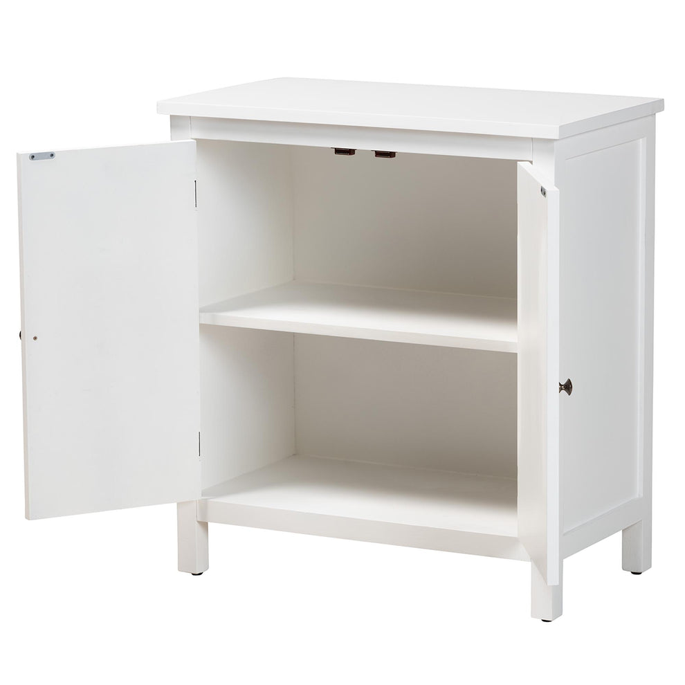 Baxton Studio Yelena Classic and Traditional White Finished Wood 2-Door Storage Cabinet | Cabinets | Modishstore - 5
