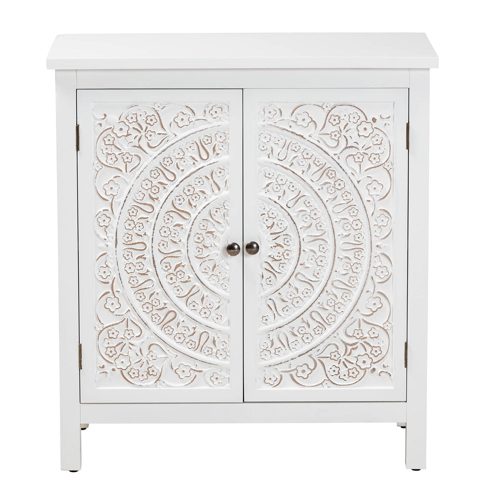 Baxton Studio Yelena Classic and Traditional White Finished Wood 2-Door Storage Cabinet | Cabinets | Modishstore - 6