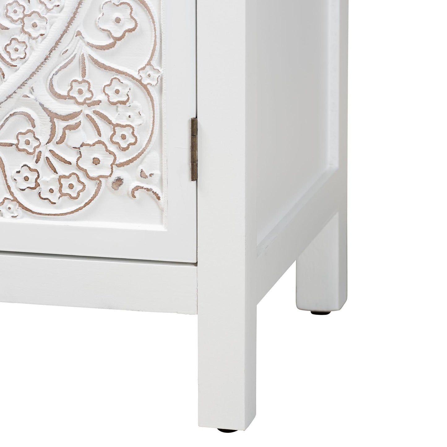 Baxton Studio Yelena Classic and Traditional White Finished Wood 2-Door Storage Cabinet | Cabinets | Modishstore - 9