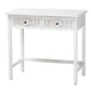 Baxton Studio Yelena Classic and Traditional White Finished Wood 2-Drawer Console Table | Console Tables | Modishstore - 2