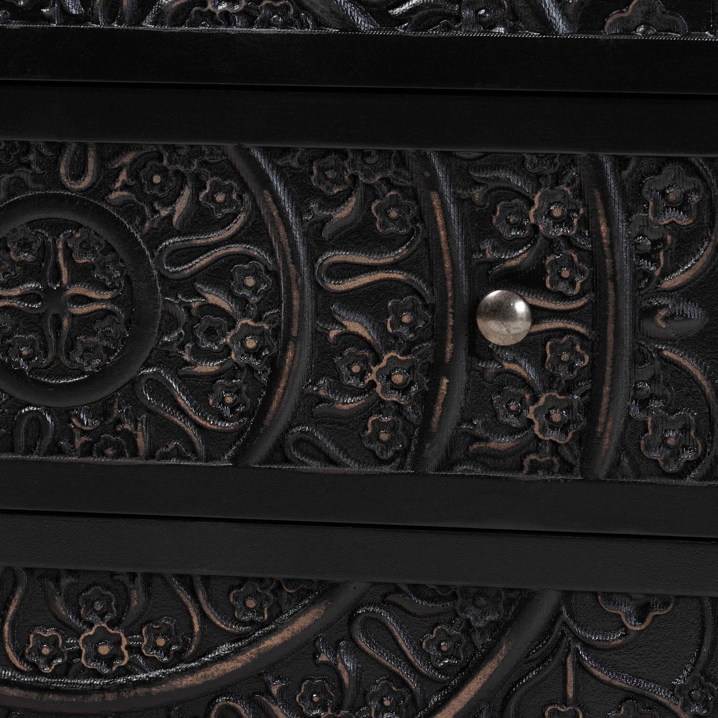 Baxton Studio Yelena Classic and Traditional Black Finished Wood 3-Drawer Storage Cabinet | Cabinets | Modishstore - 6