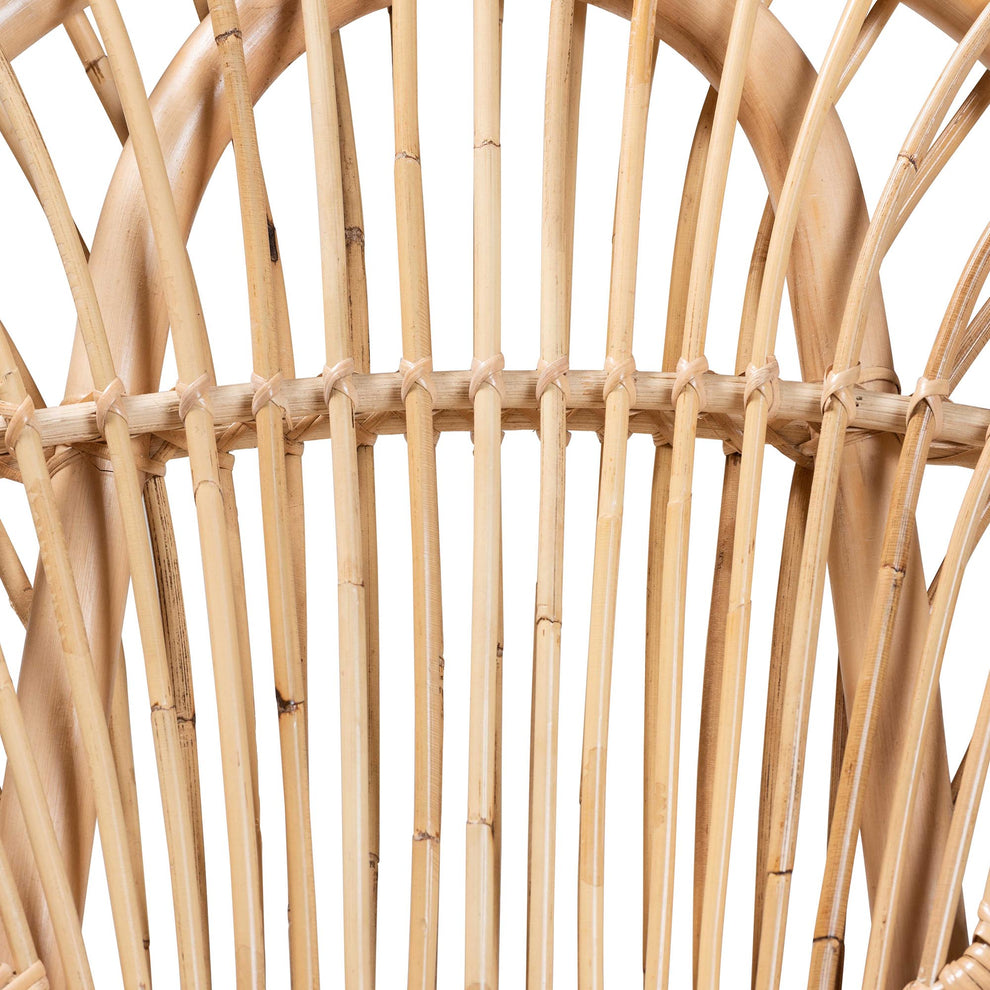 Baxton Studio bali & pari Iris Modern Bohemian Natural Brown Rattan Dining Chair | Dining Chairs | Modishstore - 8