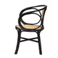 Baxton Studio bali & pari Palesa Modern Bohemian Two-Tone Black and Natural Brown Rattan Dining Chair | Dining Chairs | Modishstore - 4