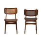 Baxton Studio Tafari Mid-Century Modern Walnut Brown Finished Wood and Rattan 2-Piece Dining Chair Set | Dining Chairs | Modishstore - 5