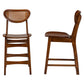Baxton Studio Hesper Mid-Century Modern Walnut Brown Finished Wood and Rattan 2-Piece Counter Stool Set | Counter Stools | Modishstore - 4