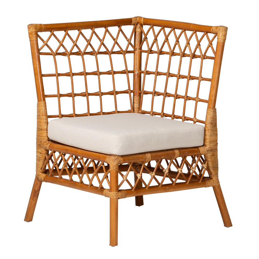 Baxton Studio bali & pari Abella Modern Bohemian Honey Rattan 4-Piece Dining Nook Set | Sofa Set | Modishstore - 7