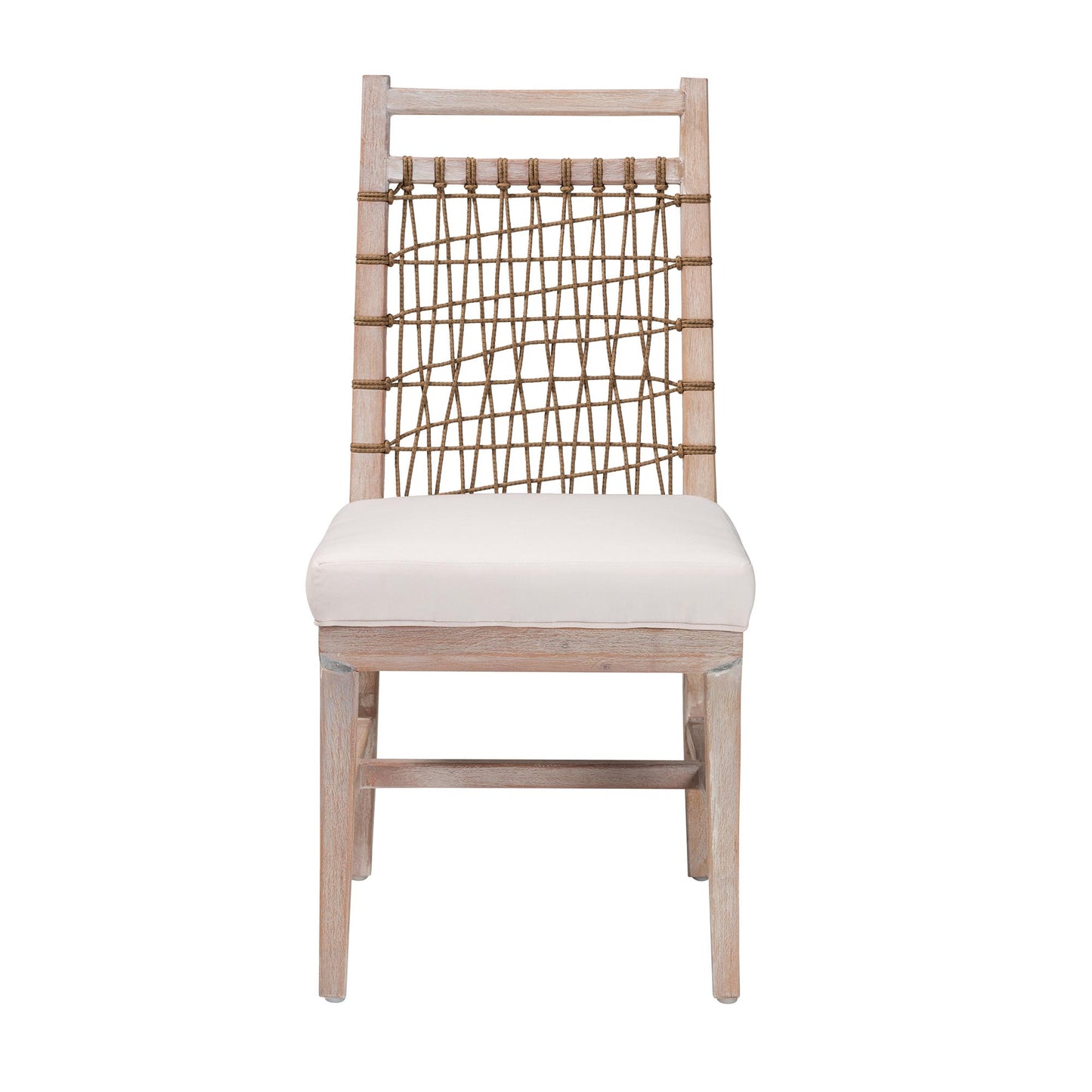 Baxton Studio bali & pari Ulric Modern Bohemian White Washed Mahogany Wood Dining Chair | Dining Chairs | Modishstore - 3