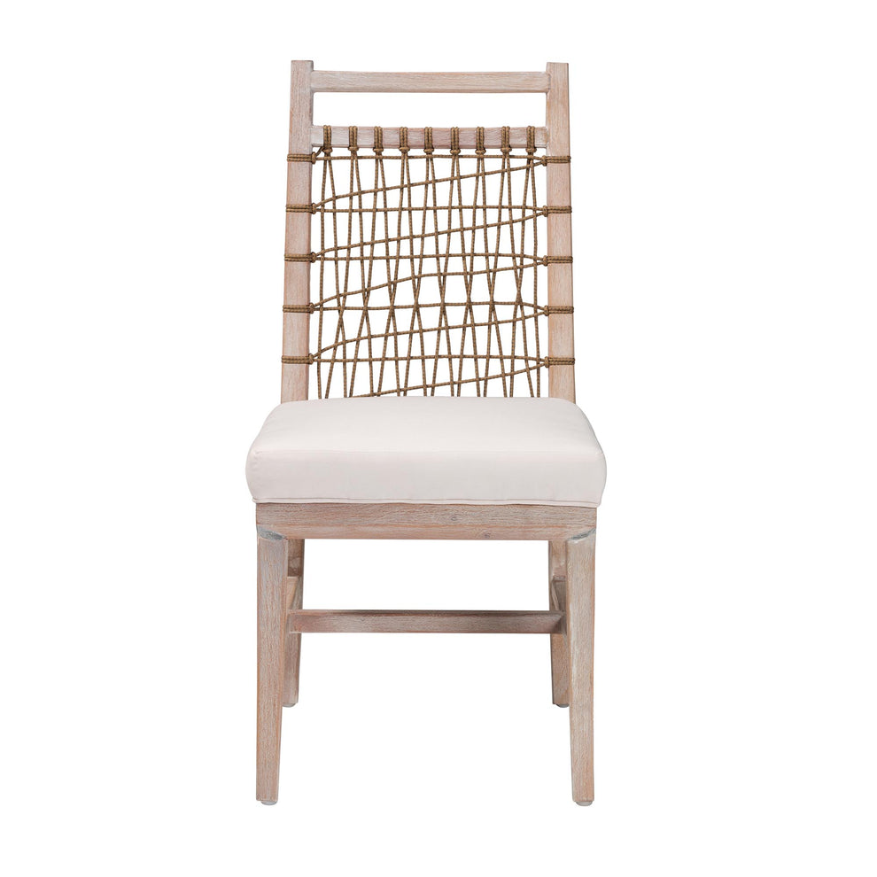 Baxton Studio bali & pari Ulric Modern Bohemian White Washed Mahogany Wood Dining Chair | Dining Chairs | Modishstore - 3