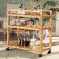 Baxton Studio bali & pari Delphine Modern Bohemian Natural Rattan Kitchen Cart | Kitchen Carts | Modishstore