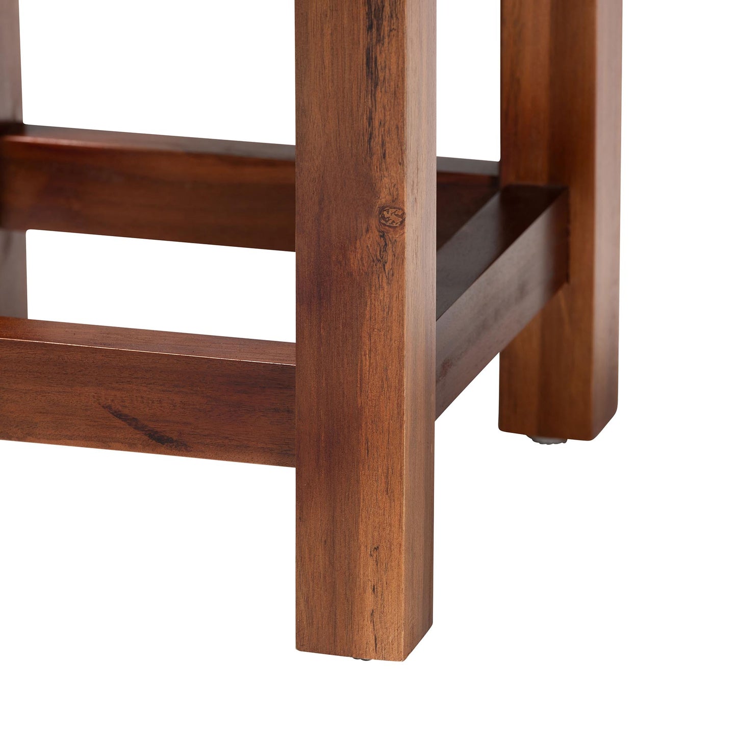 Baxton Studio bali & pari Prunella Modern Bohemian Two-Tone Navy Blue and Natural Brown Seagrass and Acacia Wood Footstool | Ottomans | Modishstore - 5