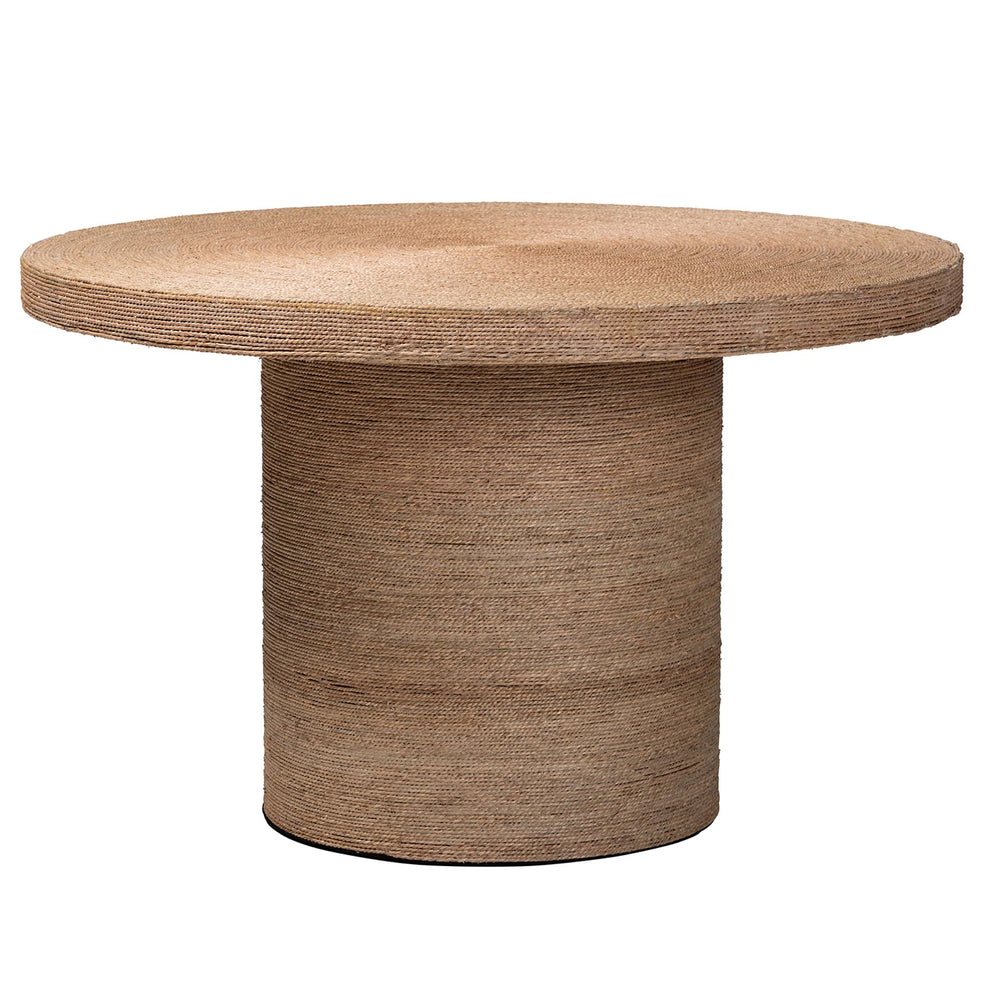 Baxton Studio bali & pari Bistra Modern Bohemian Natural Brown Seagrass and Wood Dining Table | Dining Tables | Modishstore - 2