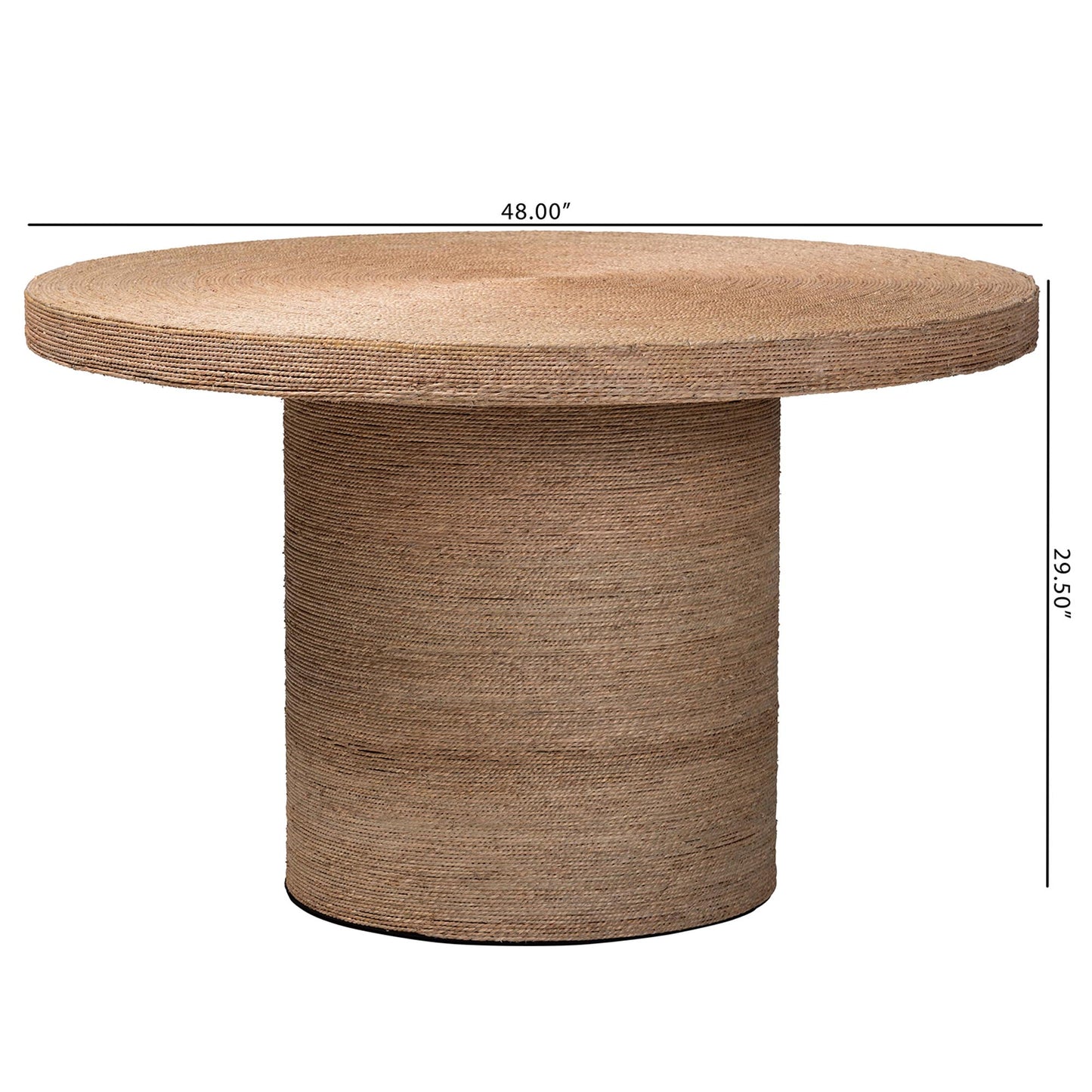 Baxton Studio bali & pari Bistra Modern Bohemian Natural Brown Seagrass and Wood Dining Table | Dining Tables | Modishstore - 7