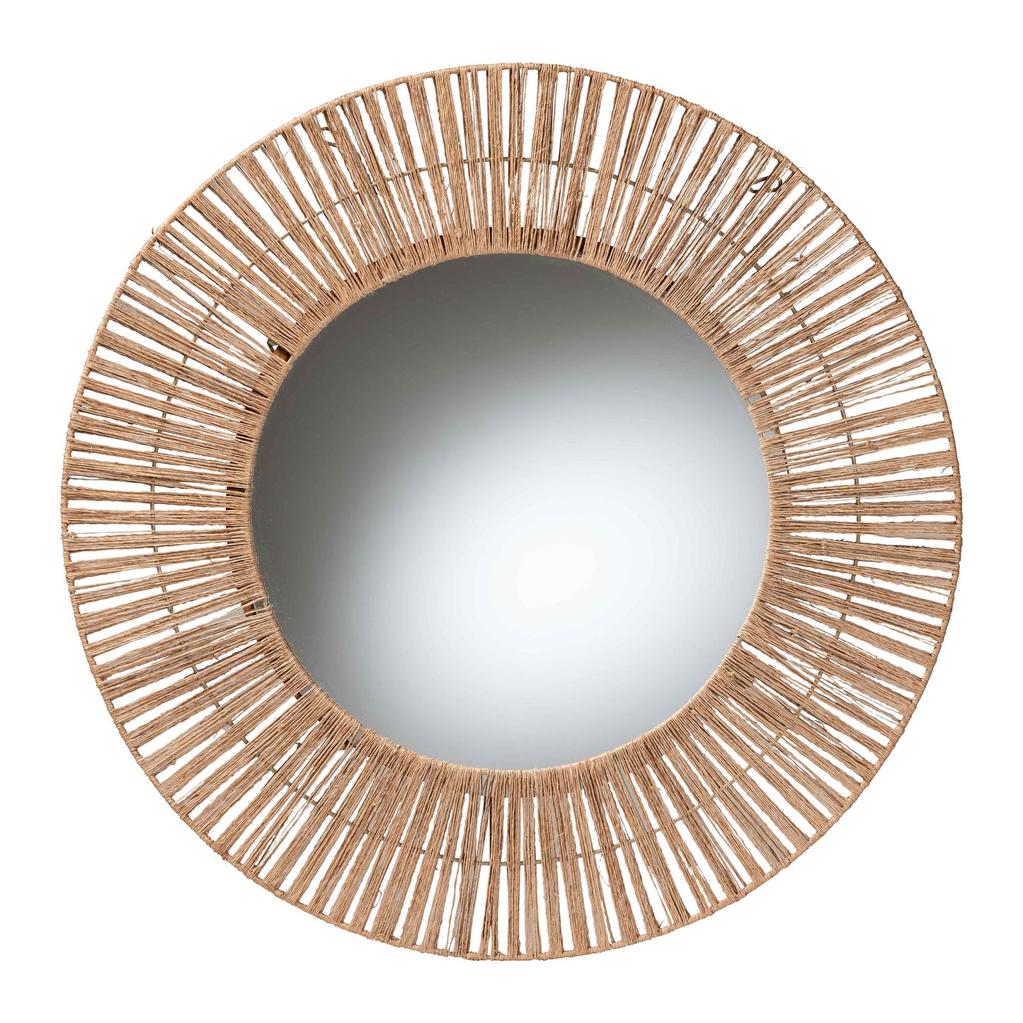 Baxton Studio bali & pari Leala Modern Bohemian Metal and Natural Brown Seagrass Accent Wall Mirror | Mirrors | Modishstore - 2