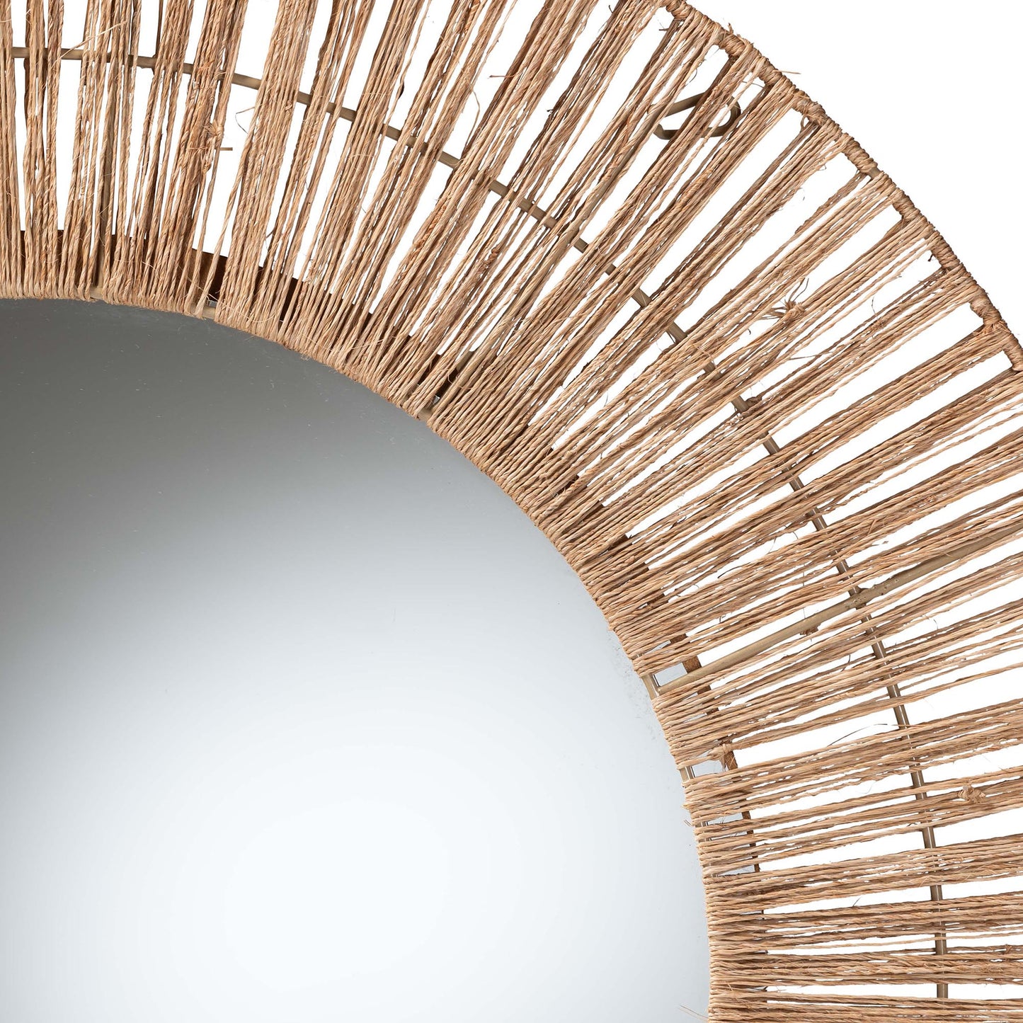 Baxton Studio bali & pari Leala Modern Bohemian Metal and Natural Brown Seagrass Accent Wall Mirror | Mirrors | Modishstore - 3