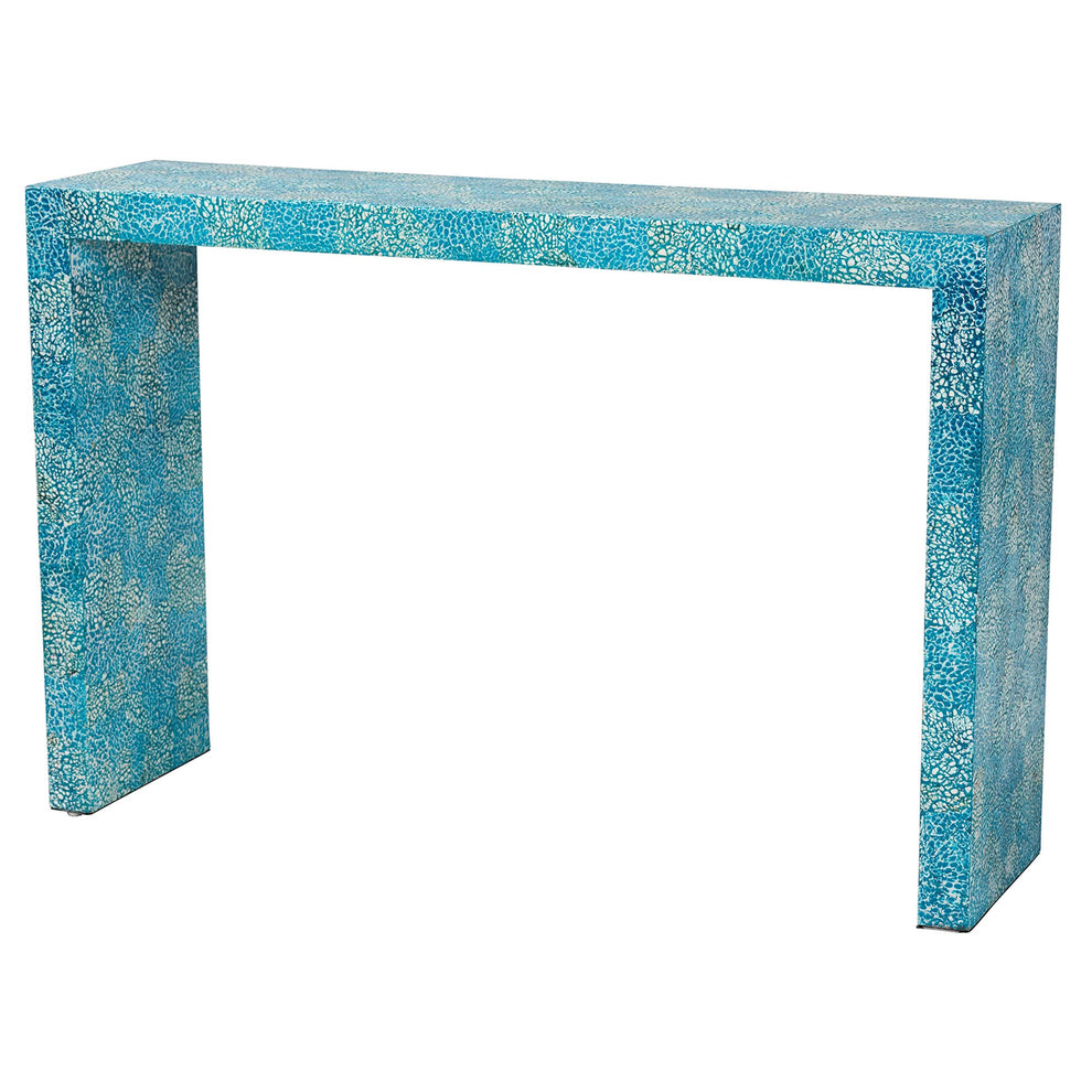 Baxton Studio Veruca Modern Bohemian Blue Mother of Pearl Console Table | Console Tables | Modishstore - 2
