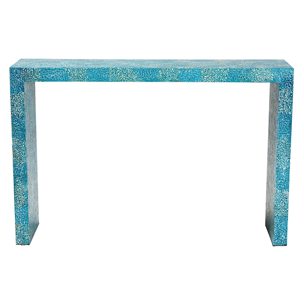 Baxton Studio Veruca Modern Bohemian Blue Mother of Pearl Console Table | Console Tables | Modishstore - 3